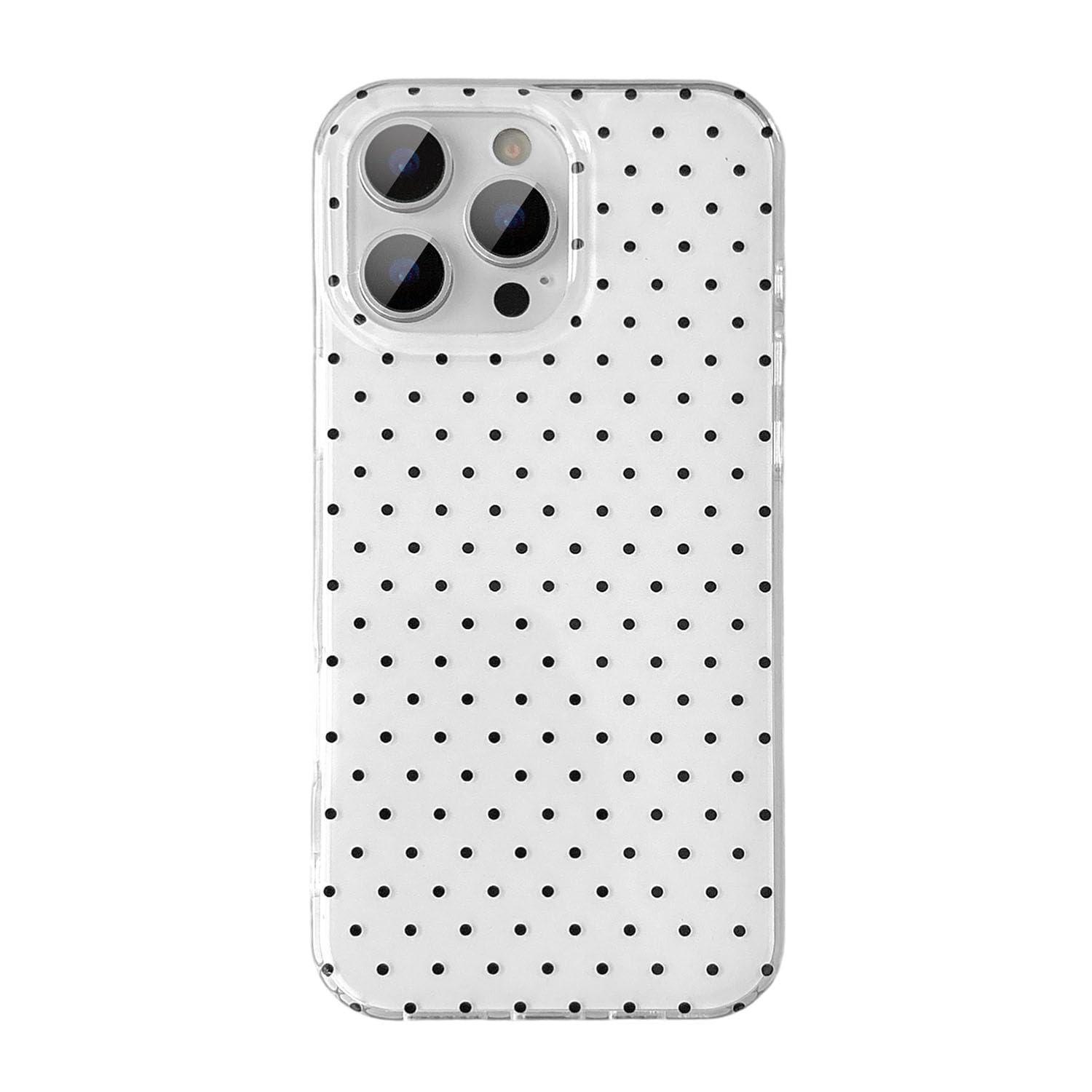 Coque iPhone 14 Pro Max silicone fin blanc à pois QLTYPRI