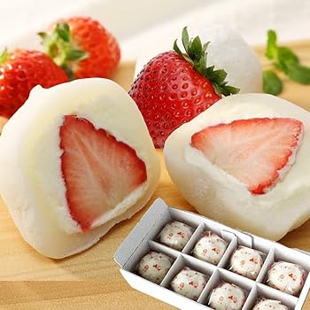 Amazon | 波里 和楽 生クリームいちご大福 8個入 ギフト アイス