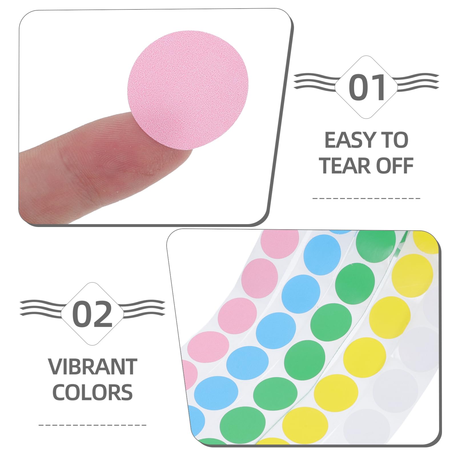 Etichette Termiche Rotonde Adesive Colorate 5 Pezzi | Carta Termica Autoadesiva, 500 Pezzi, Design a Singola, Avvisi e Impermeabili per Logistica e Magazzini