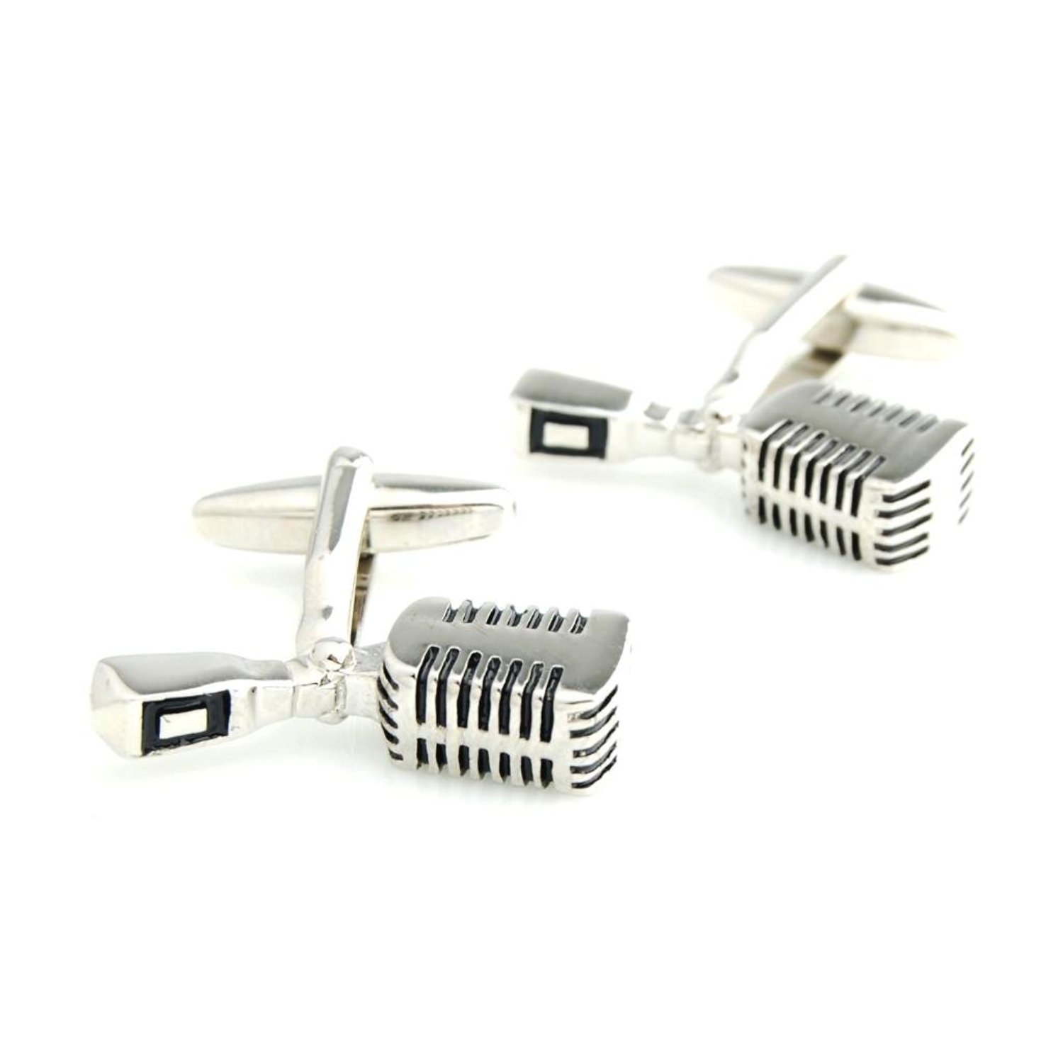 Novelty Old School Microphone Cufflinks for Men-image-48