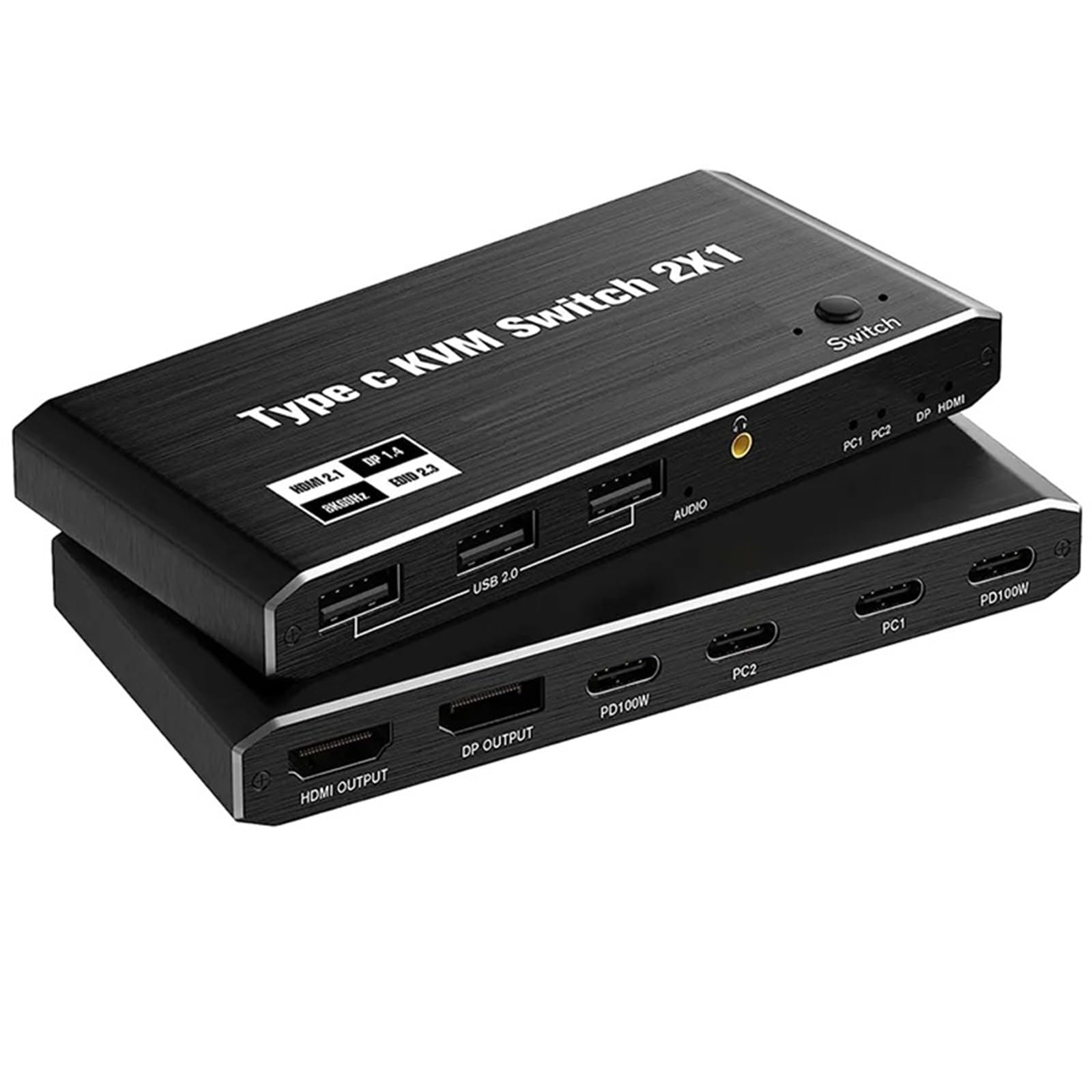 Type-C Thunderbolt 3 4 USB C KVM Switch 4K 144Hz USB 2.0 KVM Switch USB 8K 60Hz HDMI DP USB KVM Switcher for M*ACB*OOK Laptop-image-44
