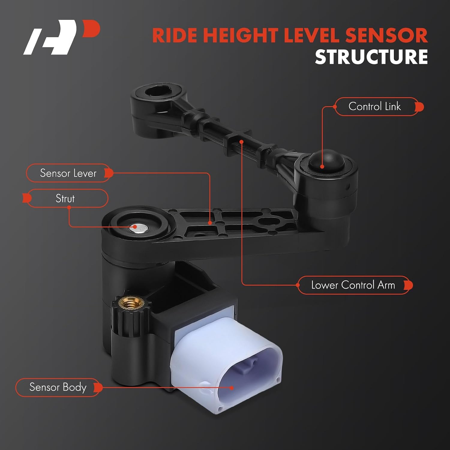 A-Premium Ride Height Level Sensor Compatible with Jaguar XF 2009-2015, XFR 2010-2015, XFR-S 2013-2015, XJ 2013-2019, XJR 2014-2017, XJR575 2018-2019, Rear Right Passenger Side
