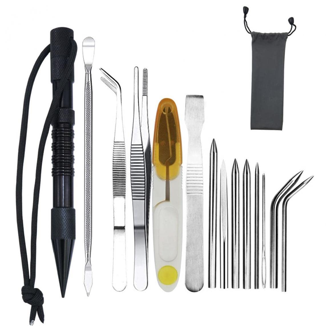 Paracord FID Marlin Spike Set Steel De Acero Inoxidable Paracord Lacching Stitching Agujas Y Herramienta De Suavizado Herramientas De Nudo para Trabajo De Cuero Paracord