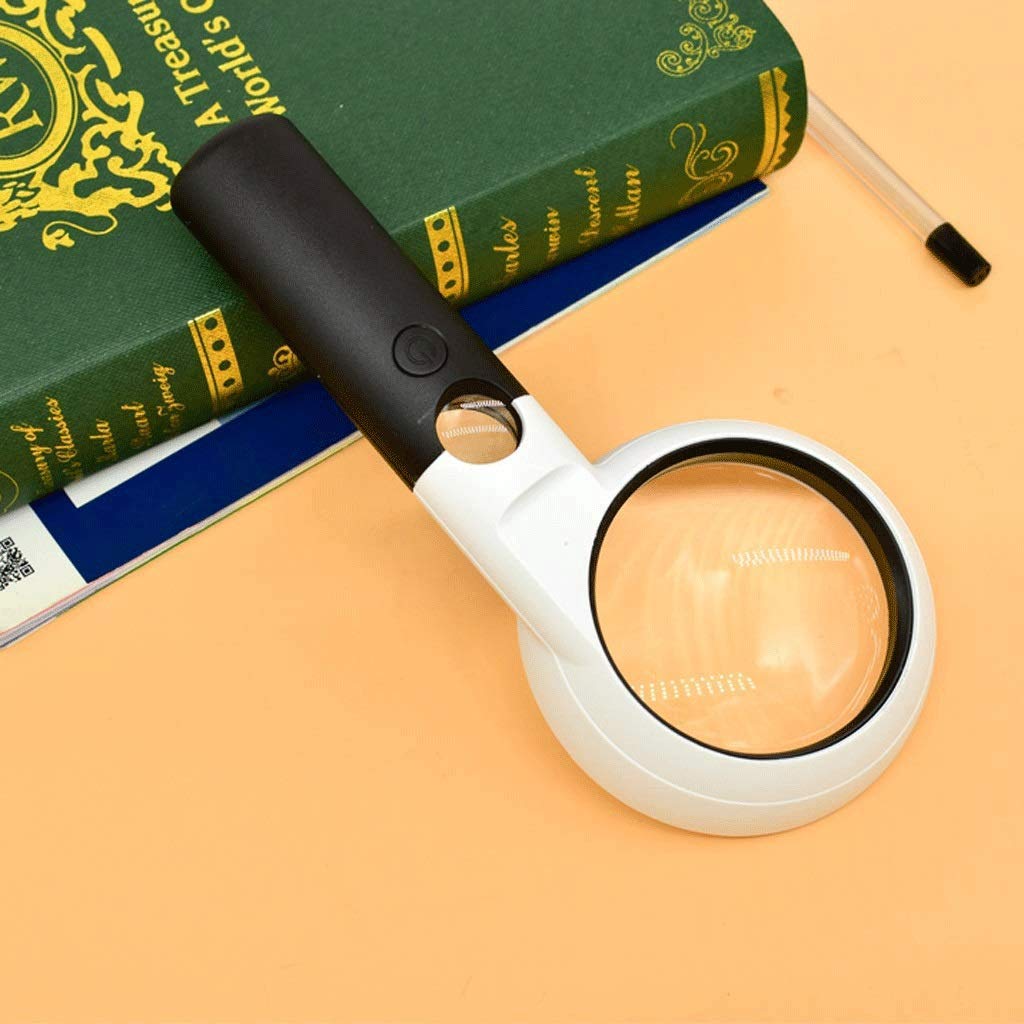 Lupa con luz, Mango Plegable, Lente de Aumento Rectangular, Lupa de Mano con luz.