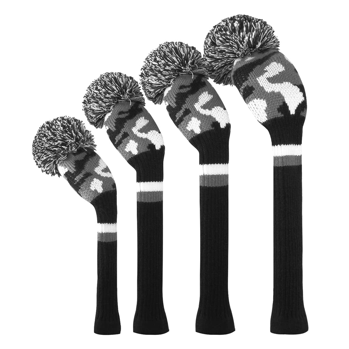 Scott Edward Juego de 4 Fundas para Cabeza de Golf, Driver Fairways Híbrido/UT, Suave, Cálido, Mantiene Limpio