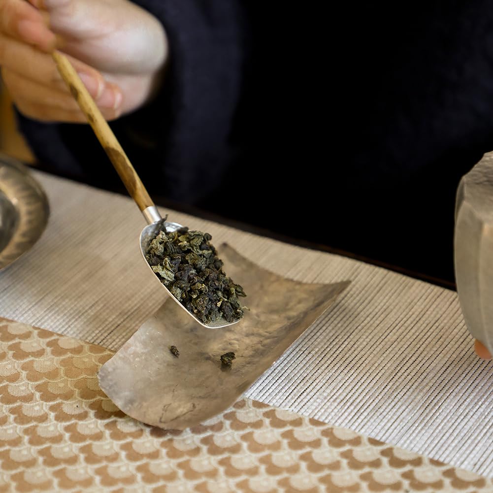 Cuillère à thé en Argent Pur Faite à la Main, cuillère à thé en Argent martelé pour Le Brassage de thé en Feuilles Mobiles