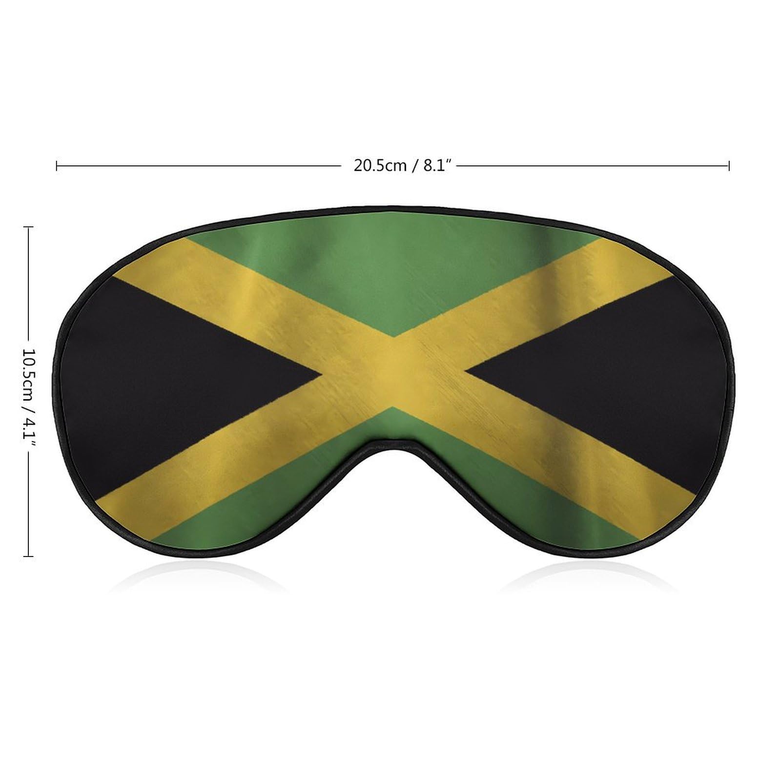 Jamaican Flag Wavy Jamaica Sleep Mask Eye Shade Cover Adjustable Strap for Travel Lunch Break Women Men