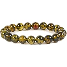 Justinstones Gem Semi Precious Gemstone 10mm Round Beads Stretch Bracelet 7 Inch Unisex