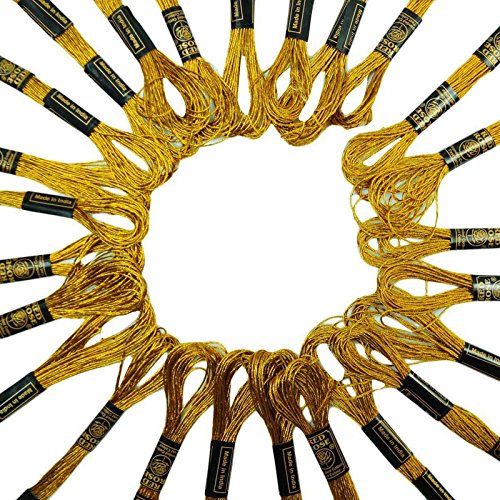25 Piezas Hilo de Algodón Dorado para Bordado miniatura 4