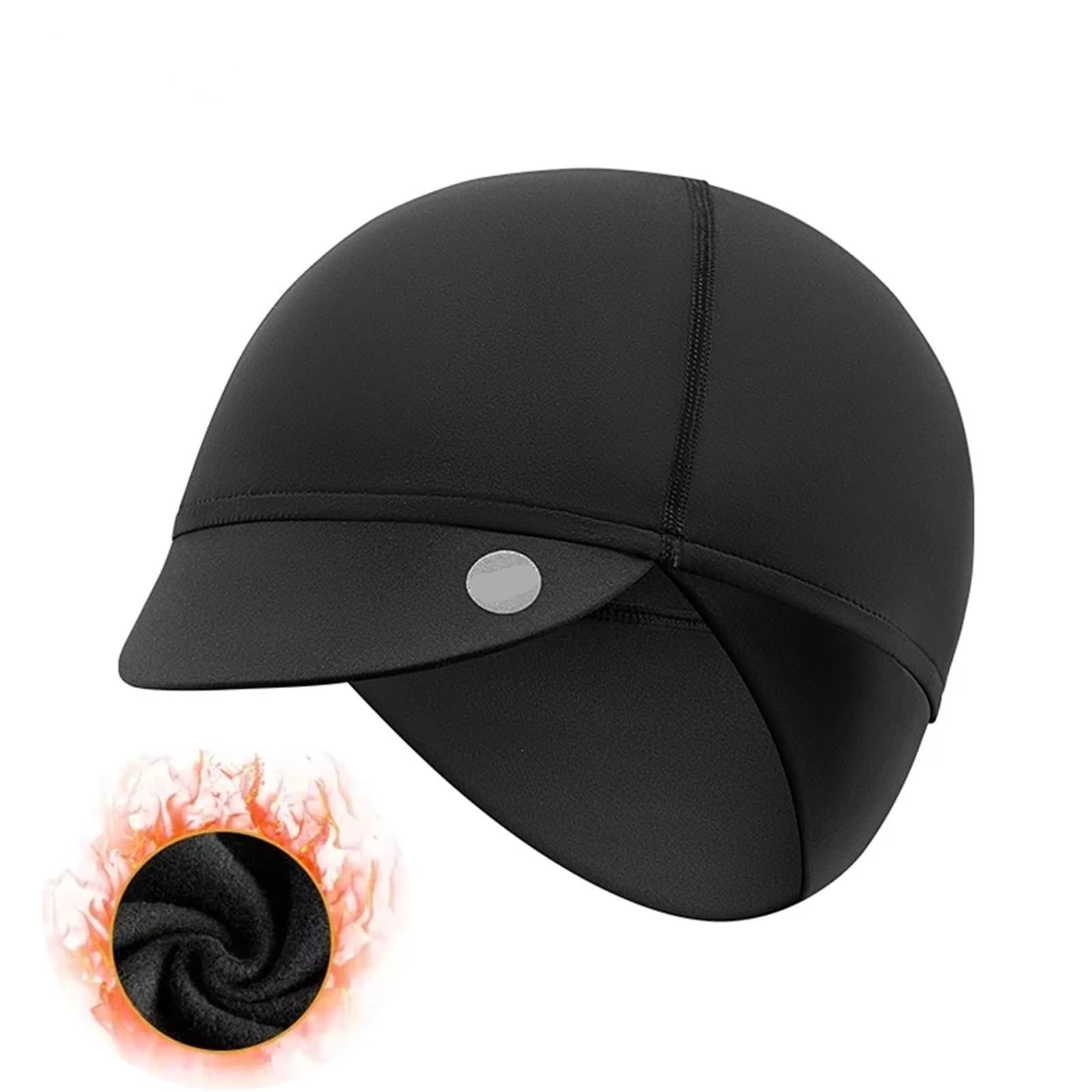 Casquette de Cyclisme for Hommes et Femmes, 2 pièces, Garde au Chaud, Thermique, en Peluche, Coupe-Vent, Protection des Oreilles, Confortable, Ski, équitation, Petite Casquette pour Vélo