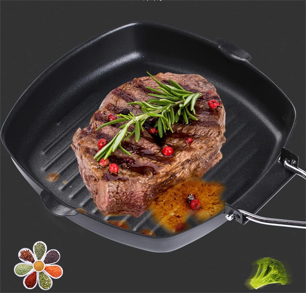 Składana nieprzywierająca patelnia grillowa Teppanyaki ze stali węglowej na piknik na świeżym powietrzu Gotowanie steków 20-24 cm(24cm)