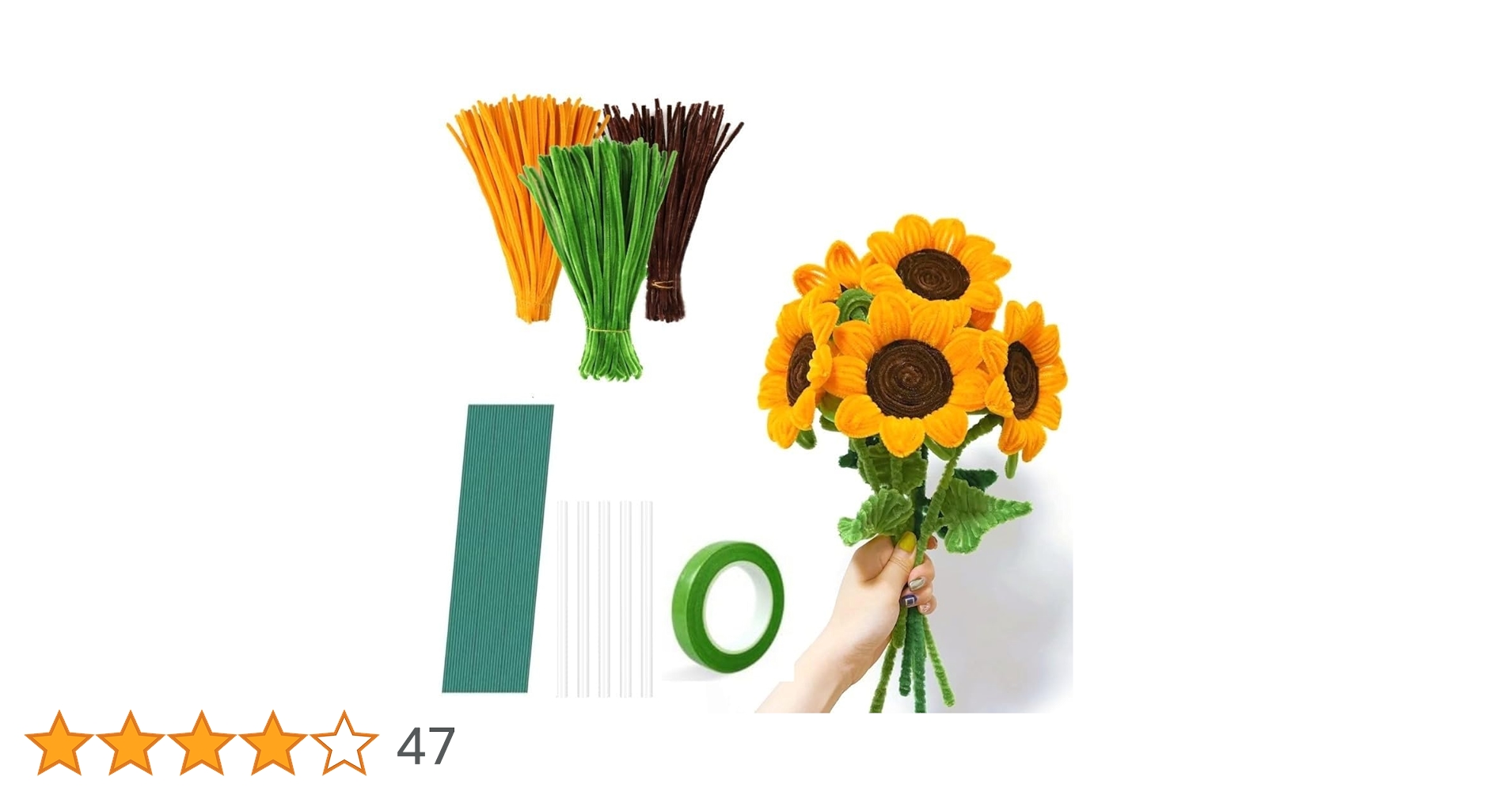 Amazon.co.jp: seimeinoki 手芸モール オレンジ＊100本＋グリーン＊100