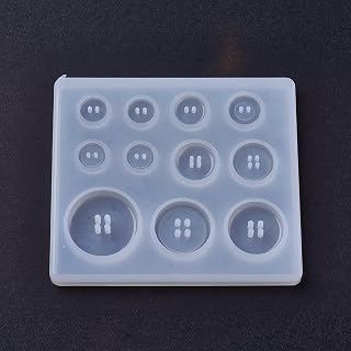1 pc Silicone Button Molds 2-Hole 4-Hole Flat Round Button Resin Casting Molds for UV Resin Polymer Clay Art Craft Jewelry Making Supplies Clothes Coat Jacket Decoration