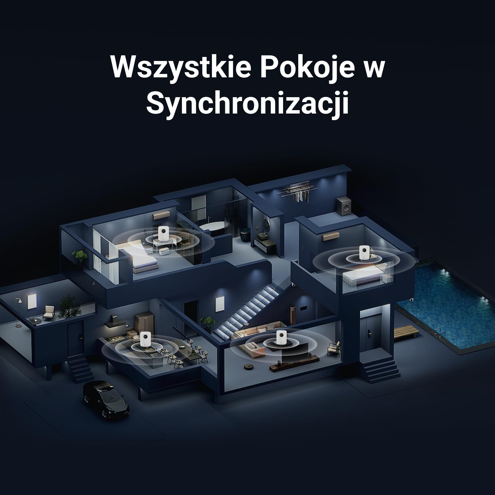 WiiM Sound inteligentny głośnik z ekranem 1,8″, Hi-Res 24-bit/192 kHz, AI RoomFit™, 100 W, Wi-Fi 6E/Bluetooth 5.3, multiroom i stereo, pilot w zestawie, Czarny