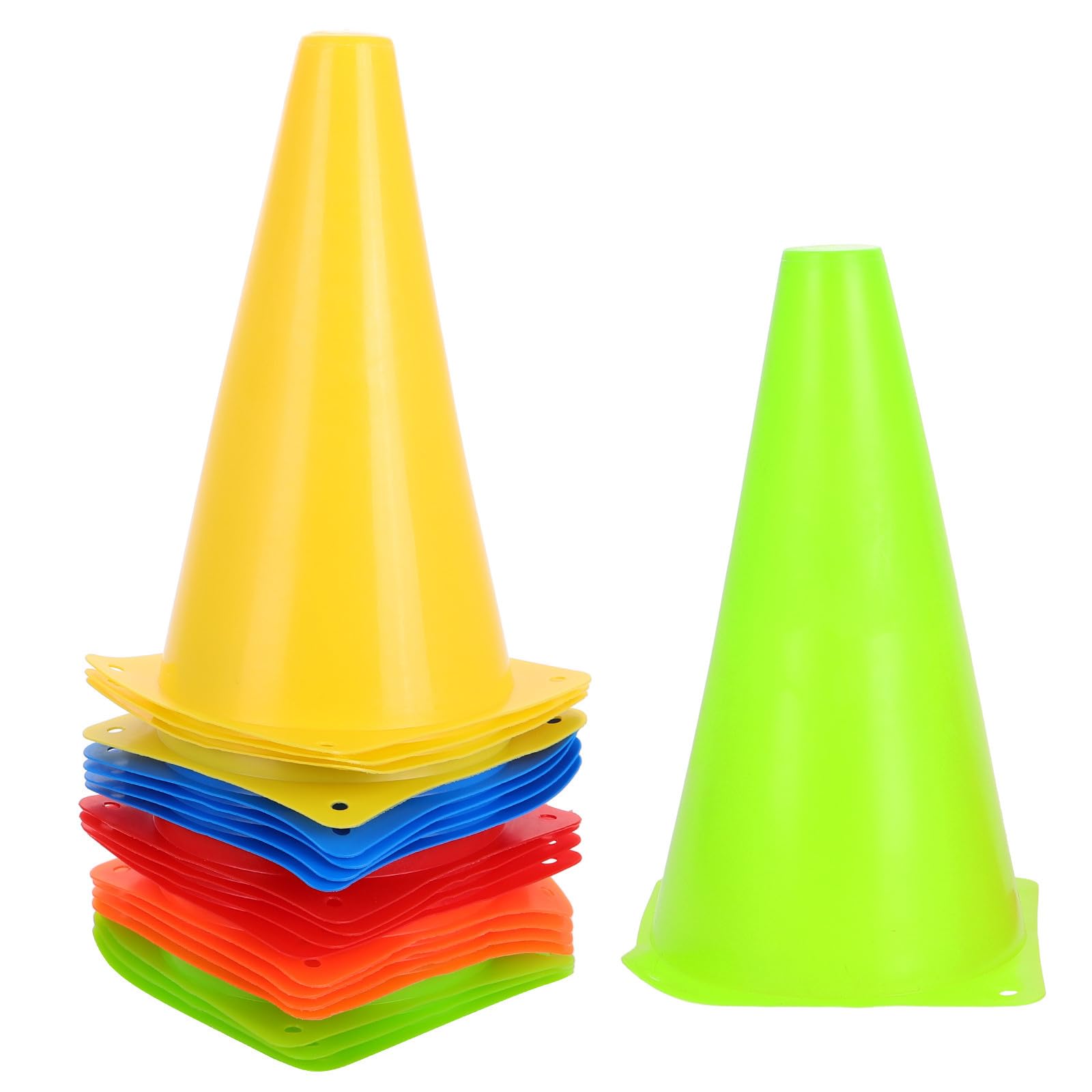 Healvian 20 Pièces Petits Cônes de Signalisation en Plastique Légers et Multifonctionnels pour Entraînement Sportif Basketball et Football, Plots de Balisage pour Exercices