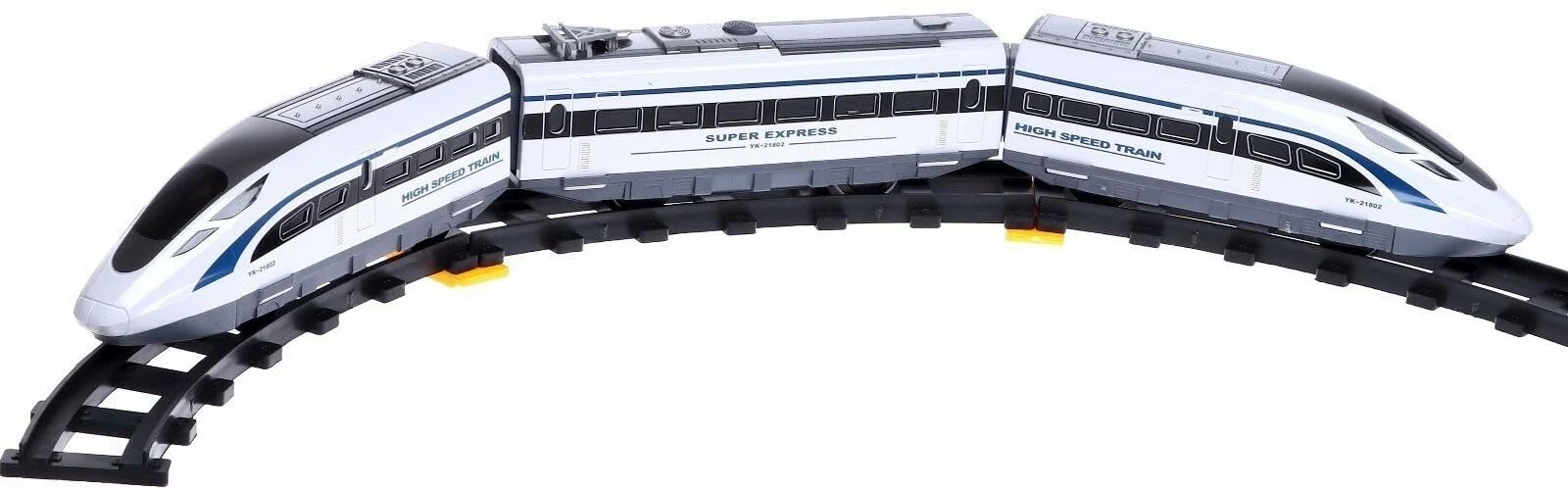 Jack Royal Vande Bharat Remote Control High Speed Bullet Train Set with Tracks 39 Pcs Long Simulation Metro Train Model Toy for Kids, RC Bullet Train Remote Train Toy 1
