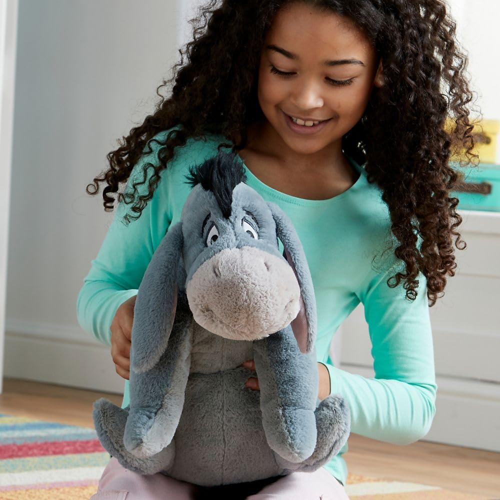 Disney Store Official Eeyore Medium Soft Toy for Kids, Cuddly Character with Fuzzy Texture and Embroidered Details, Floppy Ears and Tail, Disney Plushy Suitable for All Ages