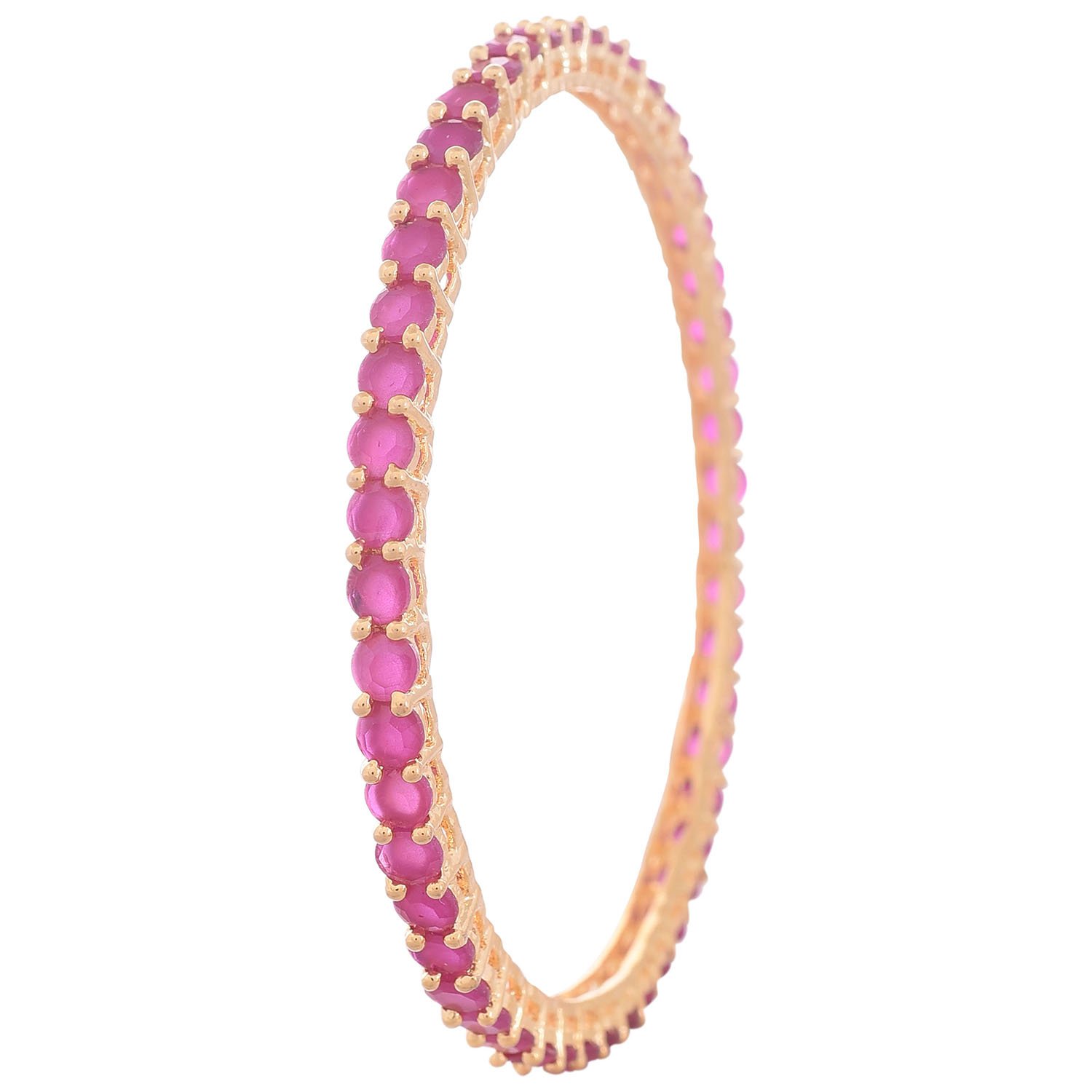 Ratnavali Jewels American Diamond Gold Plated CZ/AD Red Ruby Round Traditional Bangle Set for Women/Girls RVA601R (2.4) (B079YTDC2G) Amazon Price History, Amazon Price Tracker