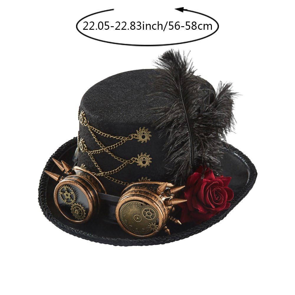 Unisex Steampunk kapelusze steampunk czapka z goglami na kostium na Halloween fantazyjna sukienka steampunk akcesoria