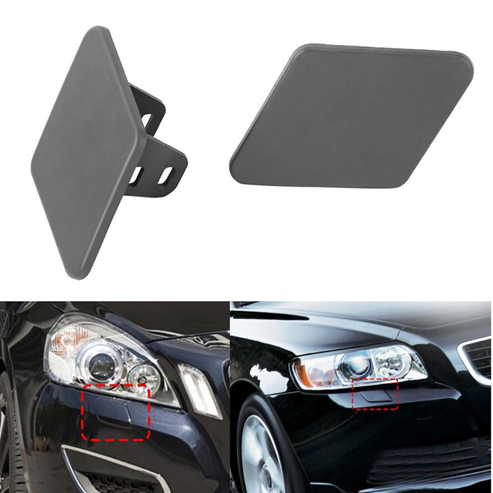 Buse Lave-phares BMW Série 3 E90 2005-2009 - Capuchons Noirs Prêts à Peindre - Paire Gauche/droite