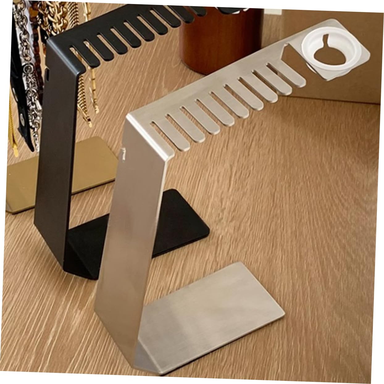 Supporto per Cinturino in Metallo per Orologio Intelligente Base da Tavolo per Caricabatterie Smartwatch Organizzatore Stabile per Cinturini