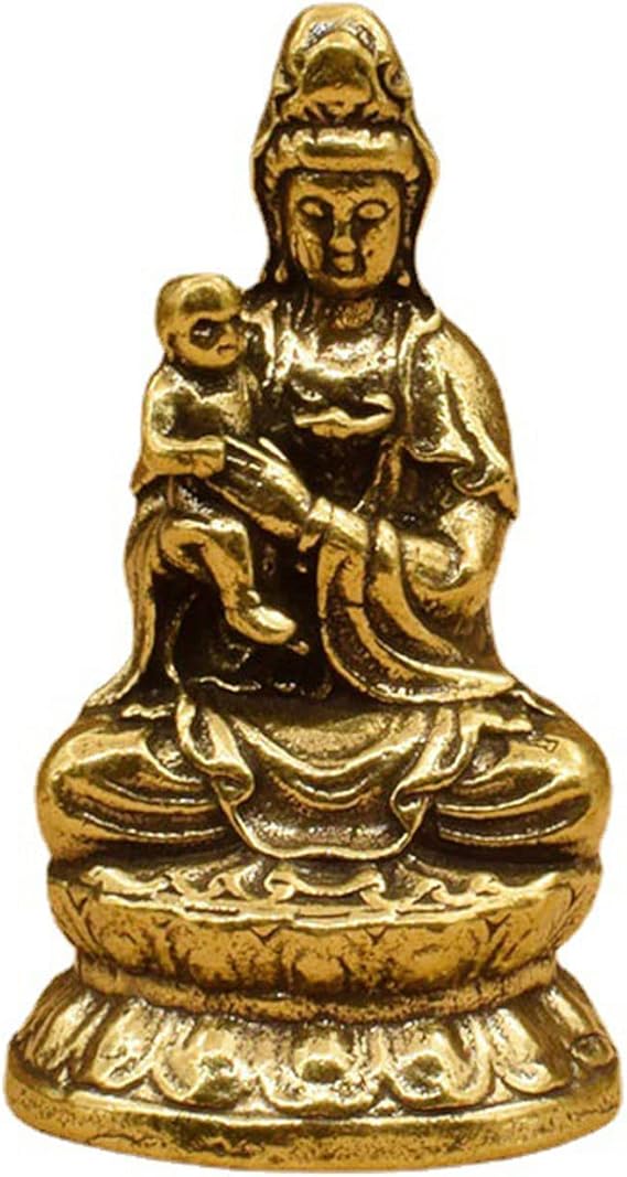 無料長期保証 仏像 観音様 真鍮製 観音菩薩 金属工芸 木製台座 - gioc.org