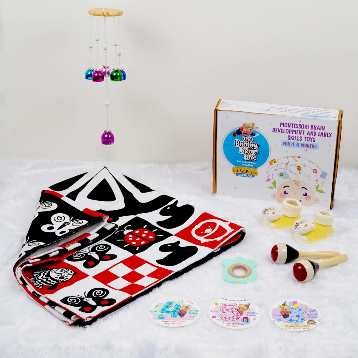 Brainy Bear Montessori Educational Toys for Babies – Brain Development, Skill Development Activities, Birthday Gifts for Kids (4-6 Months)