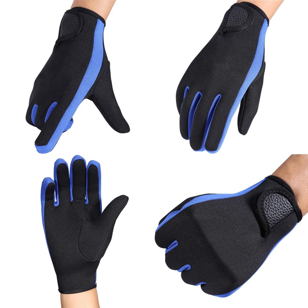 Guanti da muta da 3 mm, in neoprene, antiscivolo, termici, con cinturino da polso regolabile, per uomini, donne, adolescenti, immersioni, snorkeling, kayak, nuoto, surf, pagaia, vela, pesca, sport