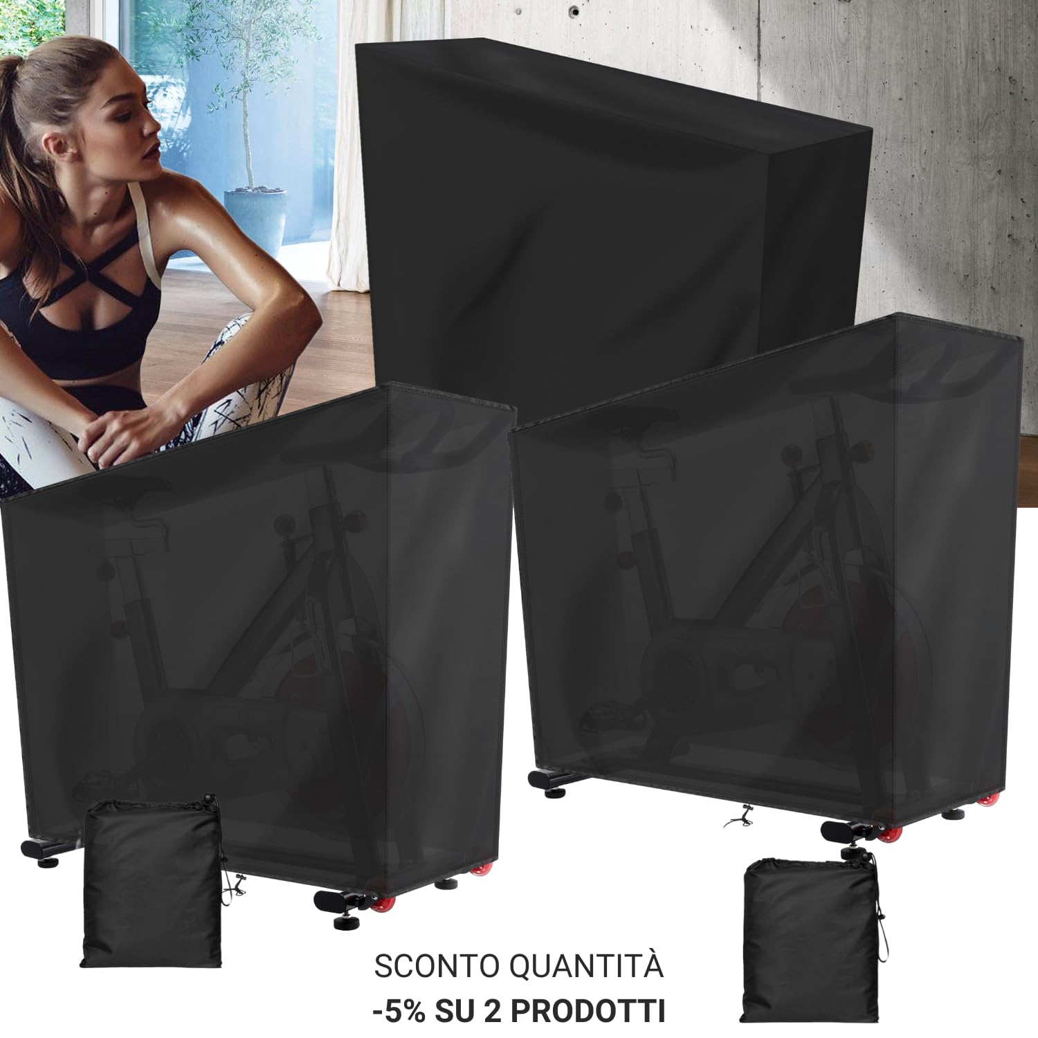 Copri Cyclette da Casa Bici Bike Impermeabile ✮Garanzia A Vita✮ Telo Copri Bicicletta da Esterno/interno Impermeabile Custodia per Cyclette Protezione 100%Ottimale (Estate/Inverno/Autunno/Primavera)
