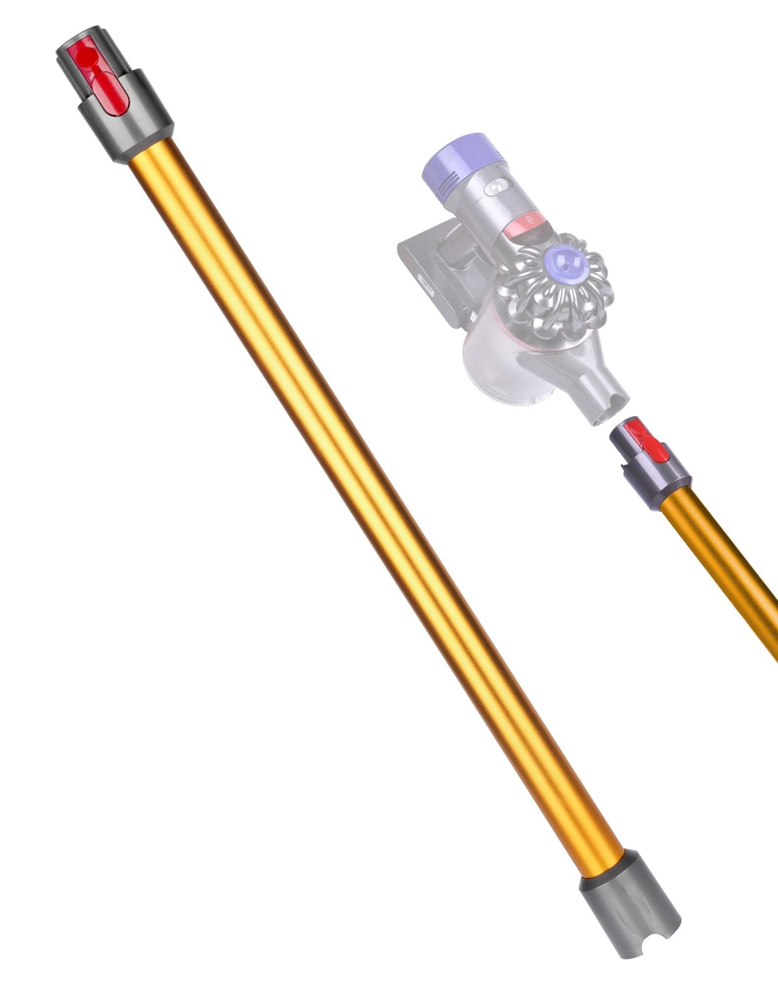 Tubo de Extensión de 72.5 cm para Aspiradora Dyson - Longitud Exacta para Mayor Alcance - Compatible con V7 V8 V10 V11 V15 - Conector de Liberación Rápida y Tubo Rígido - Amarillo
