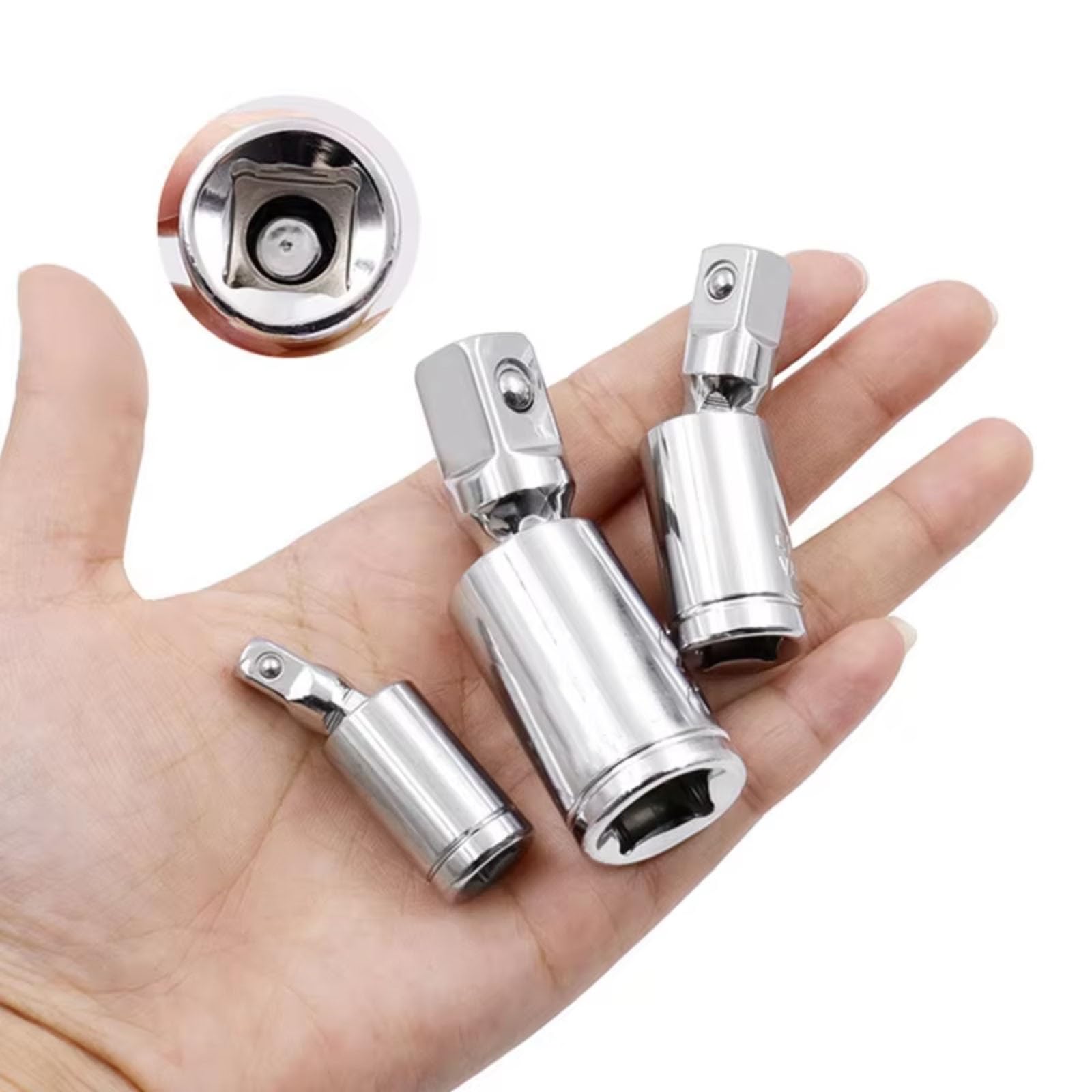 Adaptador Enchufe Giratorio Convertidor Unidad Junta En U Cuadrada Herramienta Repuesto Reparación Extracción Cabezal 1/4 3/8 1/2 Bujía Giratoria Flexible