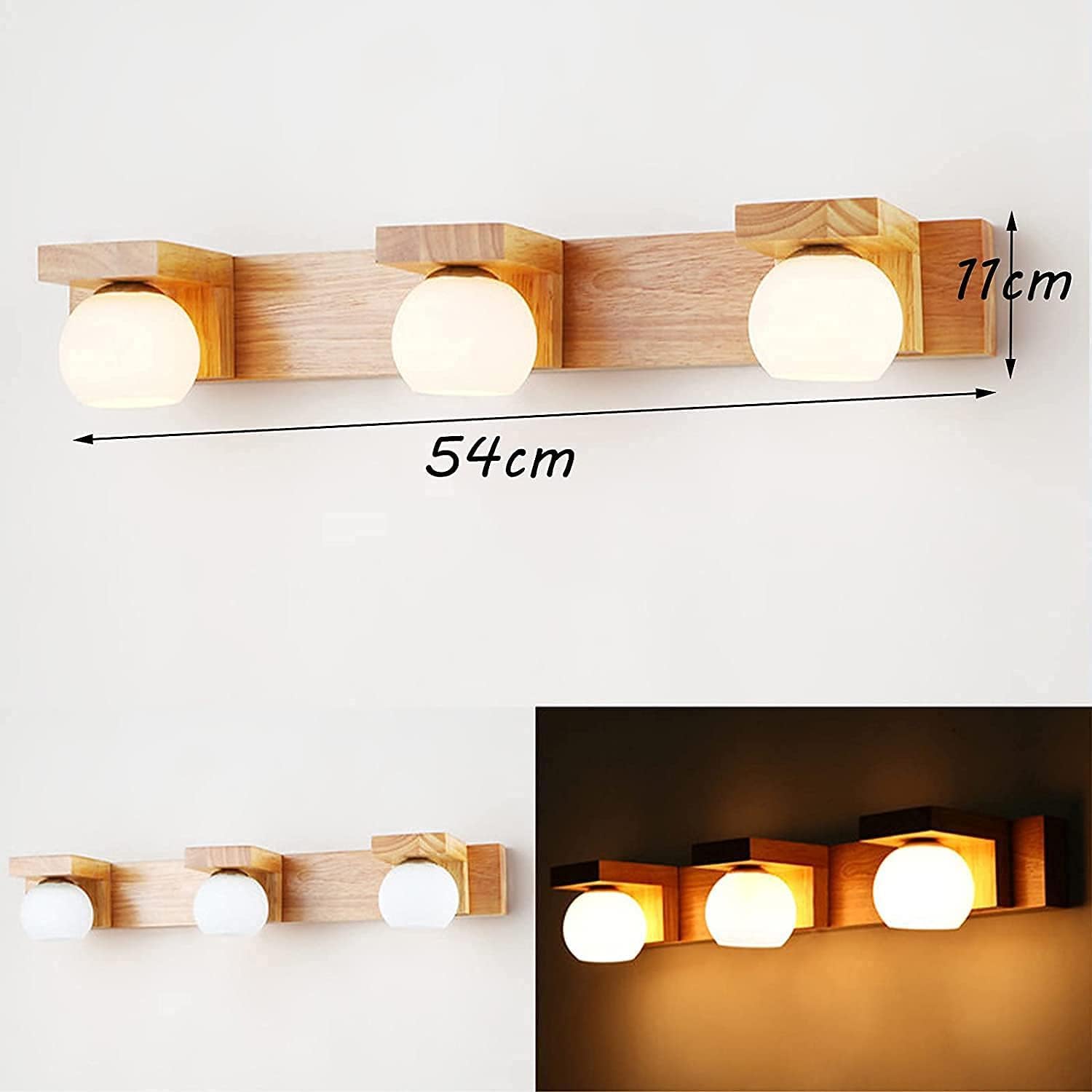 Lámpara de espejo LED Compatible with baño, lámpara pared, luz frontal moderna, Compatible with gabinete, pantalla cristal, Compatible with,para sala de estar
