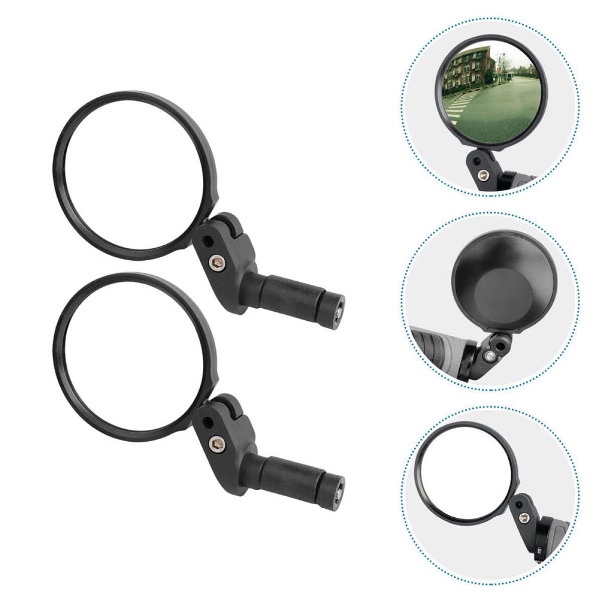 BESPORTBLE 4pièces Rétroviseurs De Vélo Réglables Miroir Rotatif Pour Guidon Pour La Visibilité Arrière Sécurité