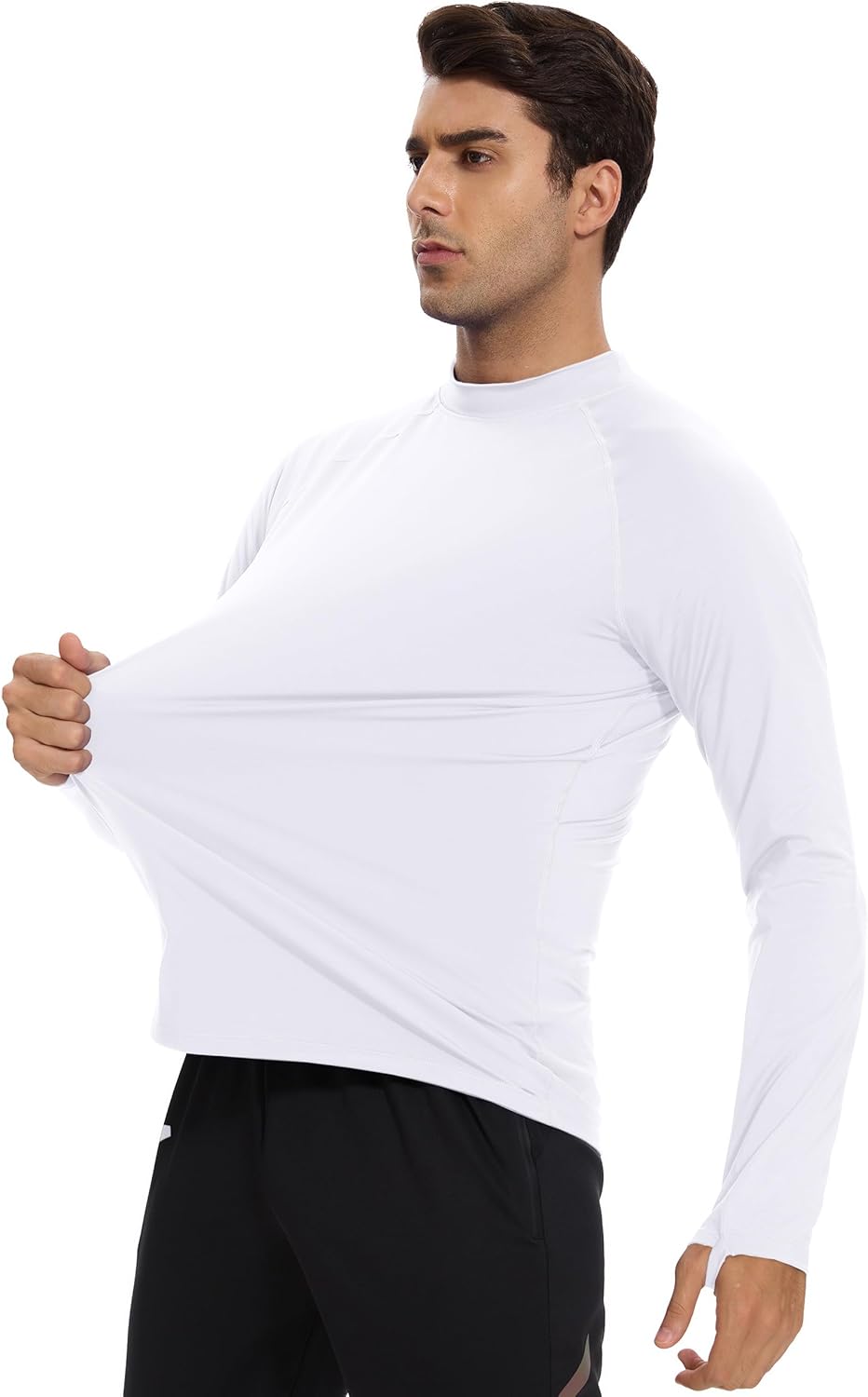 Men's Fleece Lined Thermal Shirts Midweight Crew/Mock Neck Base Layer Long Sleeve Top Cold Weather Workout - Image 2