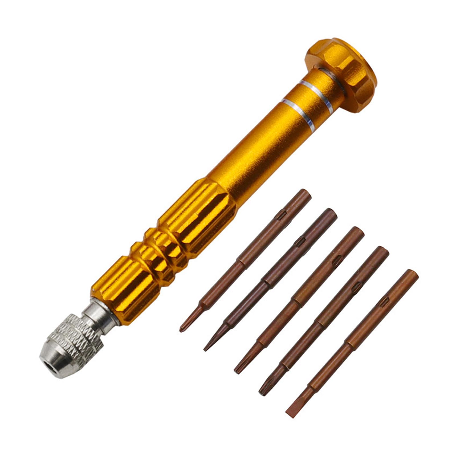 Portable 5 in 1 Multiple Tool Screwdriver Disassembly Kits with Interchangeabled Heads for DIYer Enthusiasts & Craftsmen Screwdriver