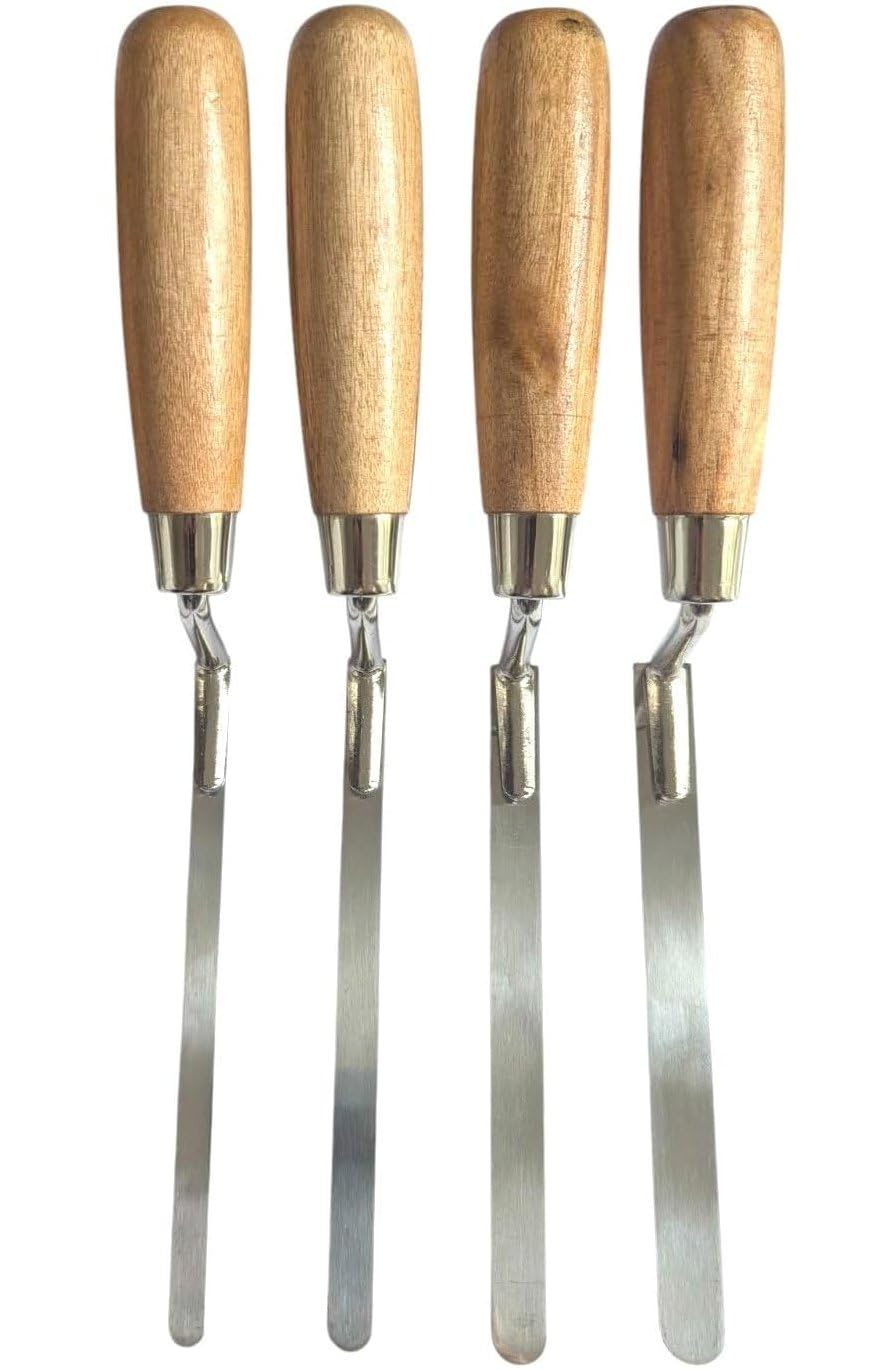 Toolty Tuck Pointer Trowel, Stainless Steel Finger Pointing Trowel, Hand Tool - With Wooden Handle - 12mm - Bricklayer, DIY - TLTY-0302