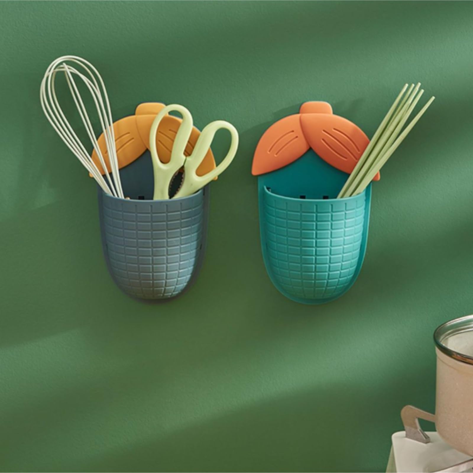 Organizador Cepillos De Dientes Soporte For Cepillo De Dientes, Baño Plástico Montado En La Pared, Sin Necesidad Perforar Agujeros Accesorios De Baño(Grün)