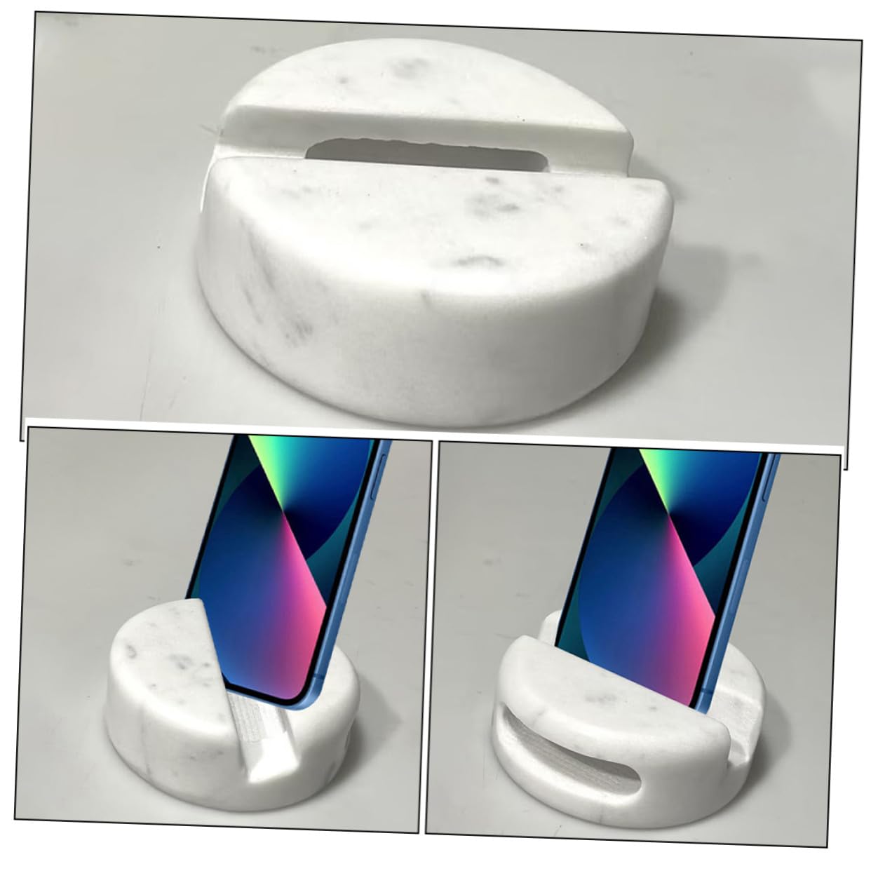 Marmor Smartphone Ständer mit Stabilem Sockel Eleganter Desktop Handyhalter für Videoanrufe und Multimedia Platzsparend Leicht und Handlich für Schreibtischgebrauch