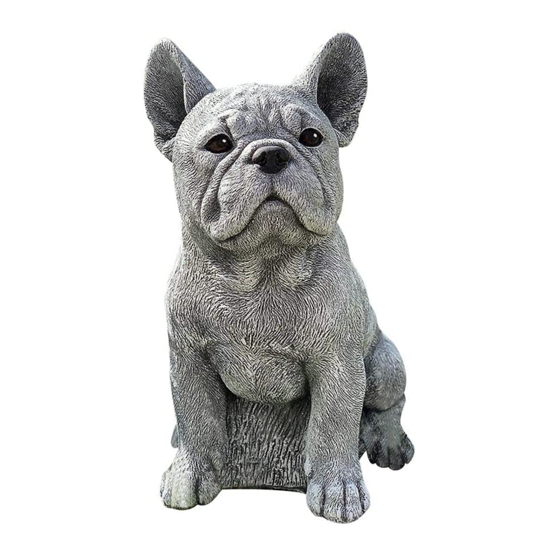 NOPEILVI Garden Dog Statue Ornament Realistic Resin Animal Sculpture Realistic French Bulldog Polyresin Statue For Flower Beds Indoor Outdoor Lawn Garden Decor Sculpture French Bulldog Statue,Dog.