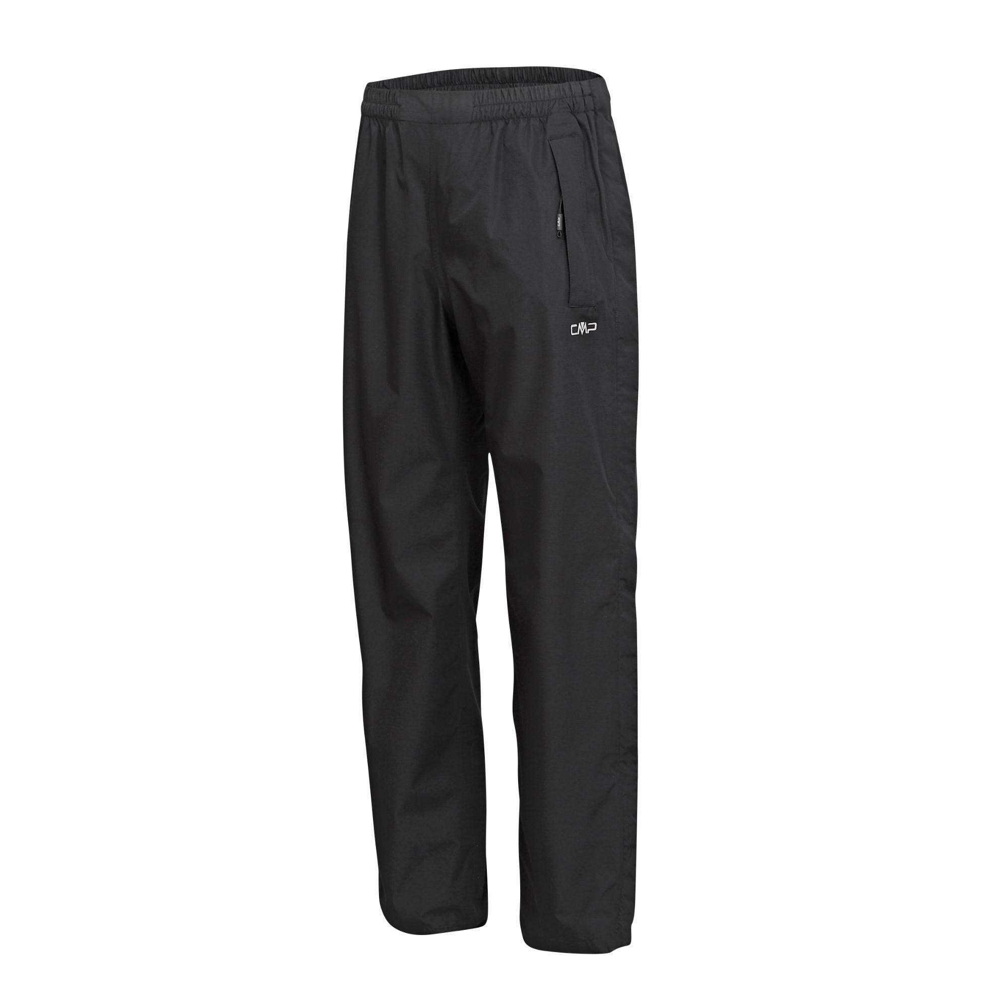 CMP - Man Pant Rain With Full Lenght Side Zips, Black, S