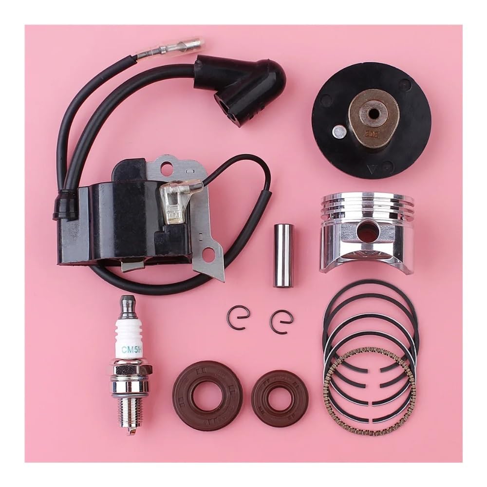 Bobina de Encendido, pistón de 35 mm, polea de árbol de levas, Sello de Aceite, Kit de bujías, Compatible con GX25 GX 25, 25 CC, 4 Tiempos, Repuesto for cortacésped.