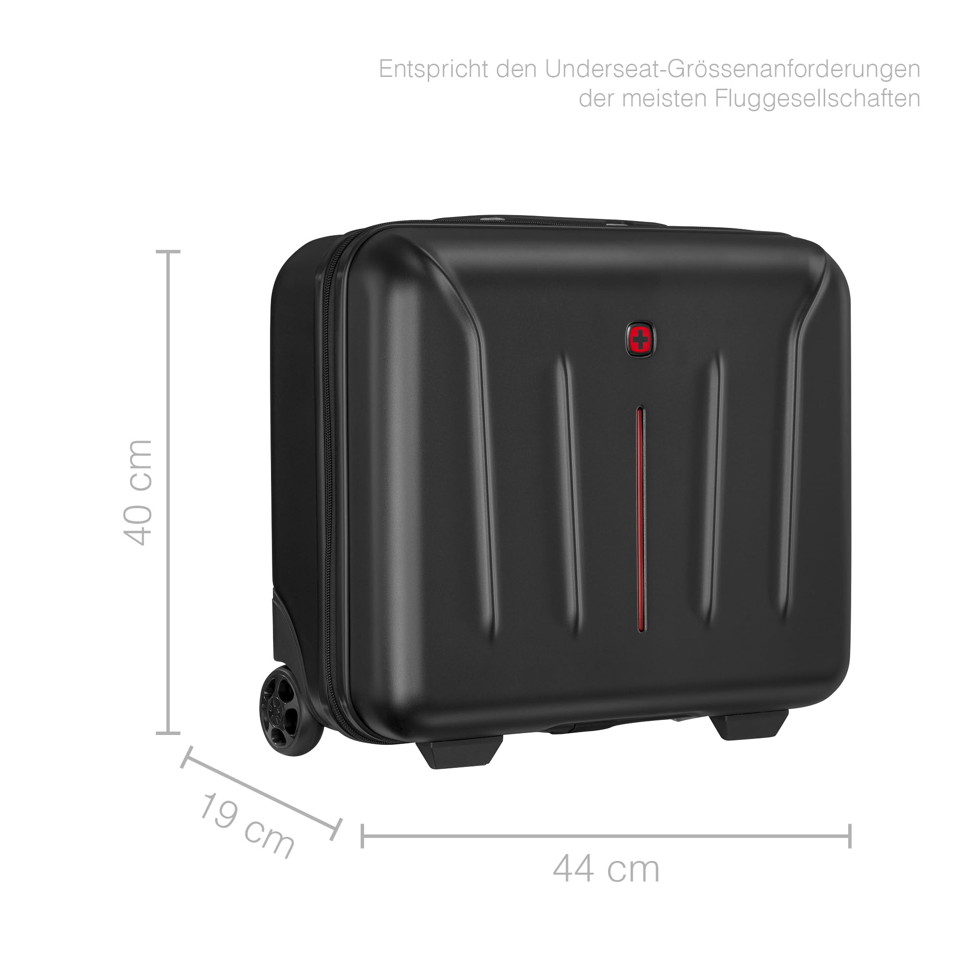 WENGER Amplix Wheeled Case, Laptop-Tasche zum Rollen, Aktenkoffer, Notebook bis 15,6 Zoll, Tablet bis 11 Zoll, 25 l, Damen/Herren, Schwarz, 653893