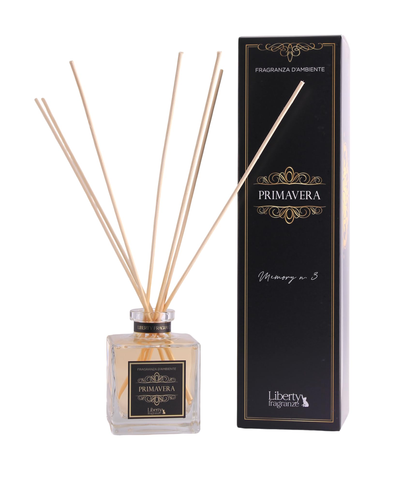 Primavera - Fragranza Ambiente di Lusso - Essenza dei Ciliegi di Osaka - Note di Rum, Fiori di Ciliegio e Sandalo - Profumazione d'Ambiente - Diffusore con Bastoncini - 200ml