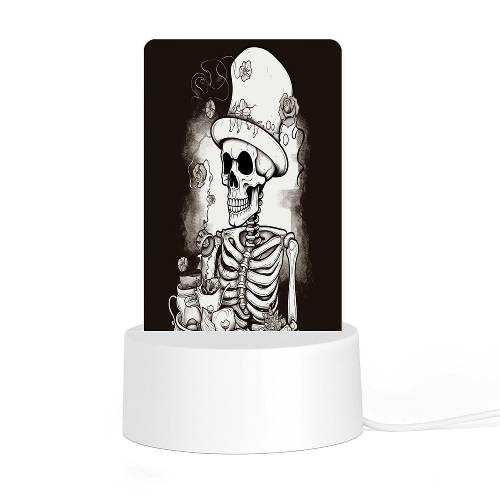 Adfgyerh Style Skeleton Chef Night Light Acrylic Material Easy Installation, Home Decor Usb Interface Power Supply, Lamp For Restaurant Bar Cafe Room Decor