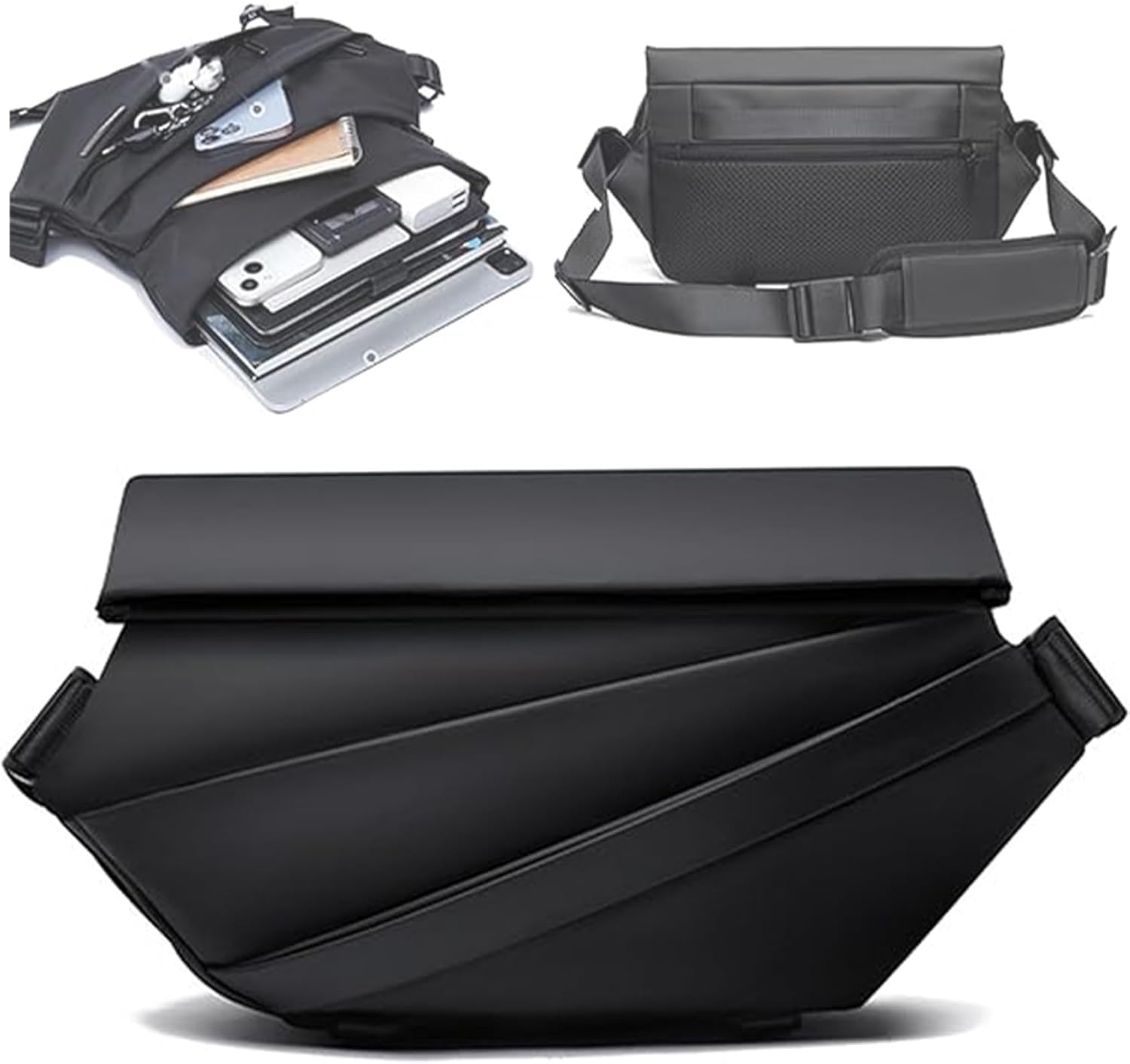 Obsidian Sling Anti-Theft Crossbody Bag, Oxford Waterproof Sports Sling Bag