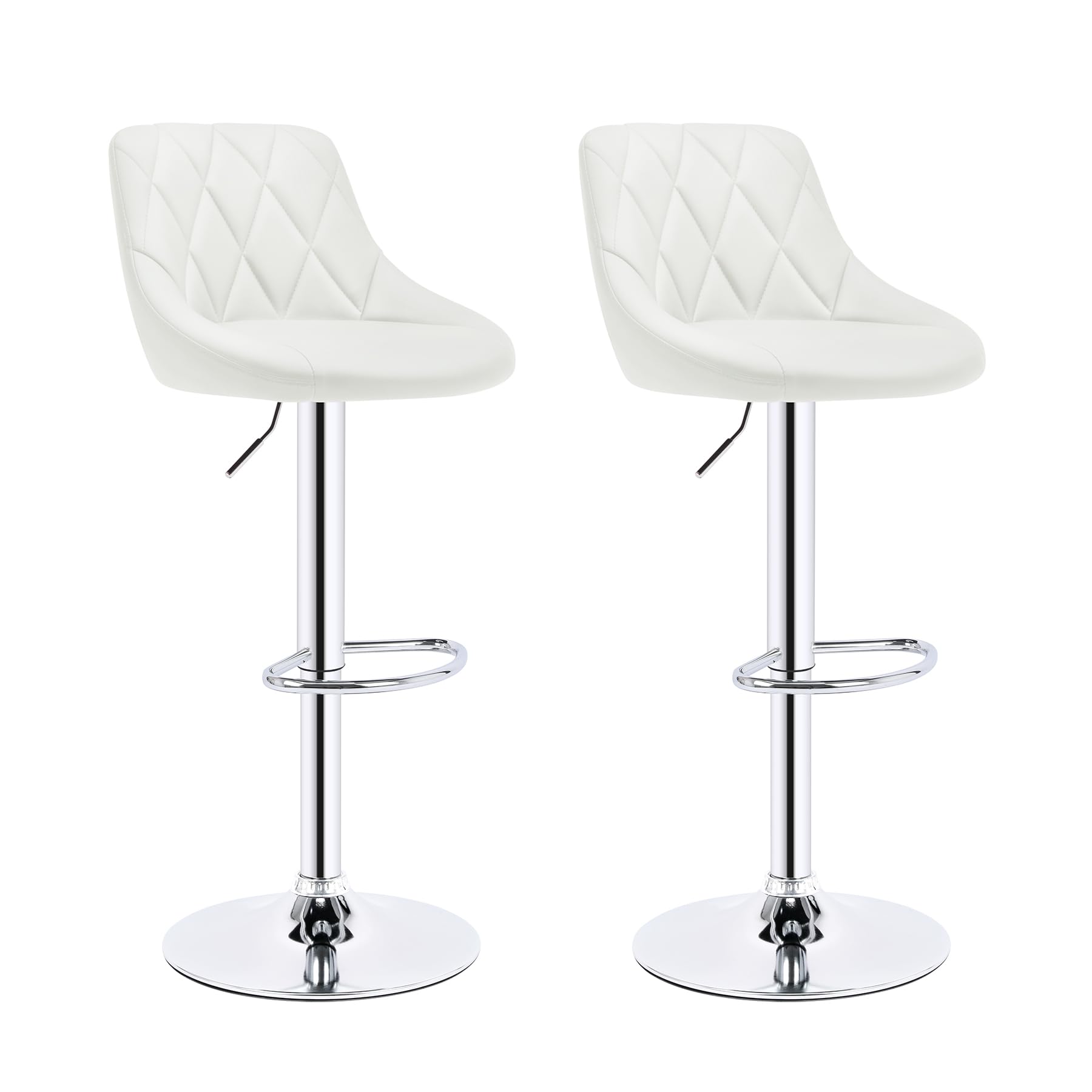 【7/15迄】ホワイトレザー油圧式バーチェア　カウンターチェア バースツール② 7/15迄】ホワイトレザー油圧式バーチェア カウンターチェア バース