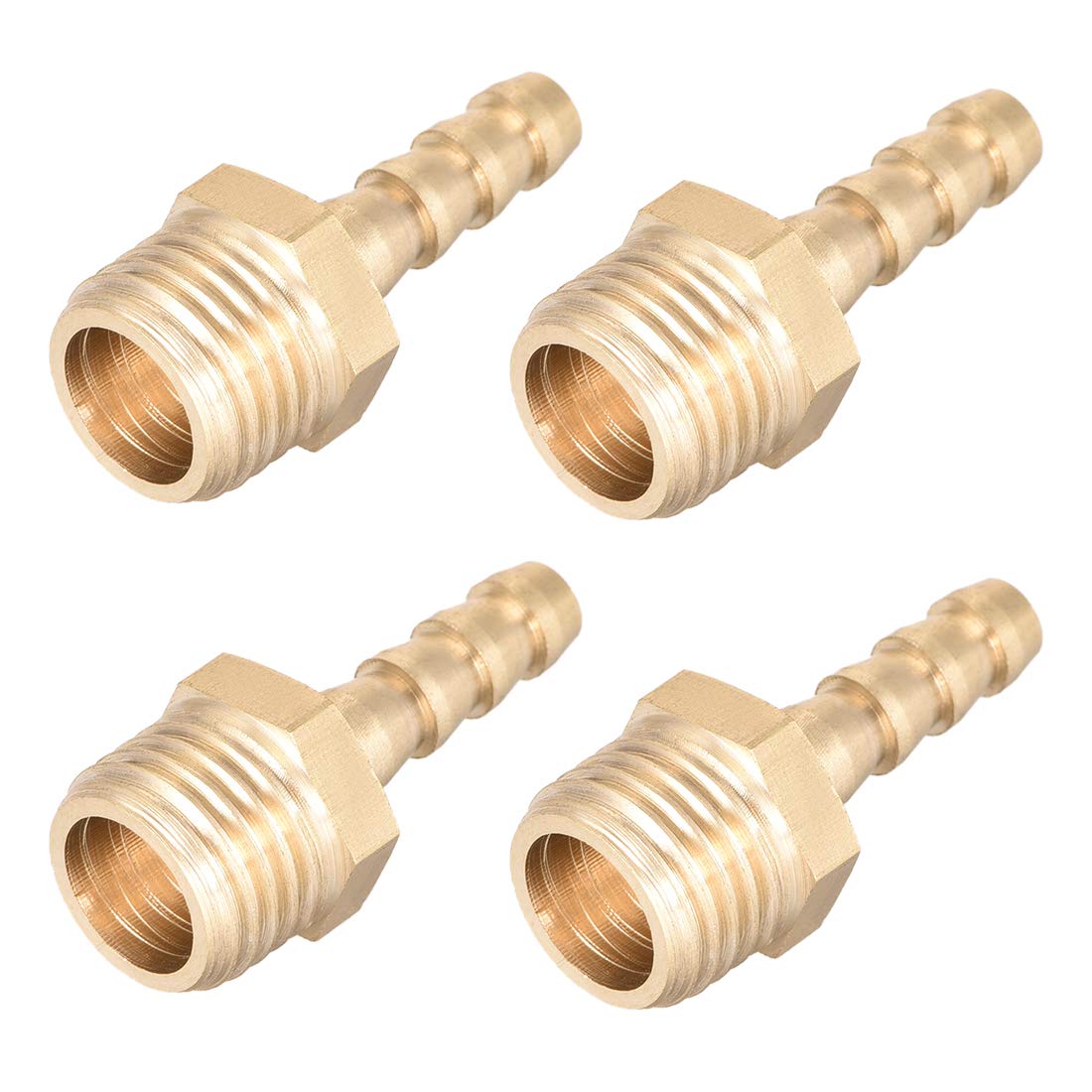 sourcing map Brass Fitting Connector Metric M14-1.5 Male to Barb Fit Hose ID 6mm 4pcs โ image 1