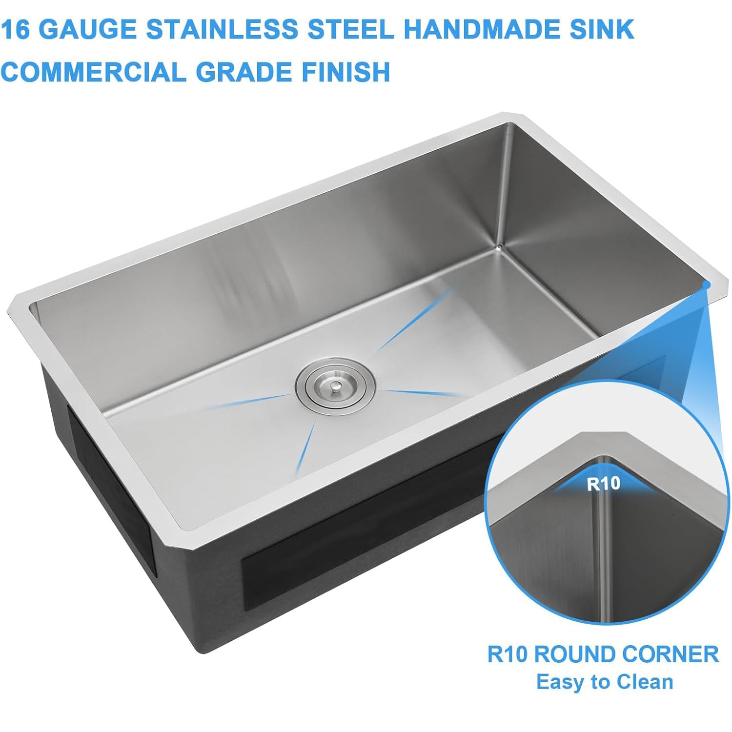 コンパクトシンクじょー Zeayoun 30 Inch undermount Kitchen Sink 16 Gague Stainless Steel