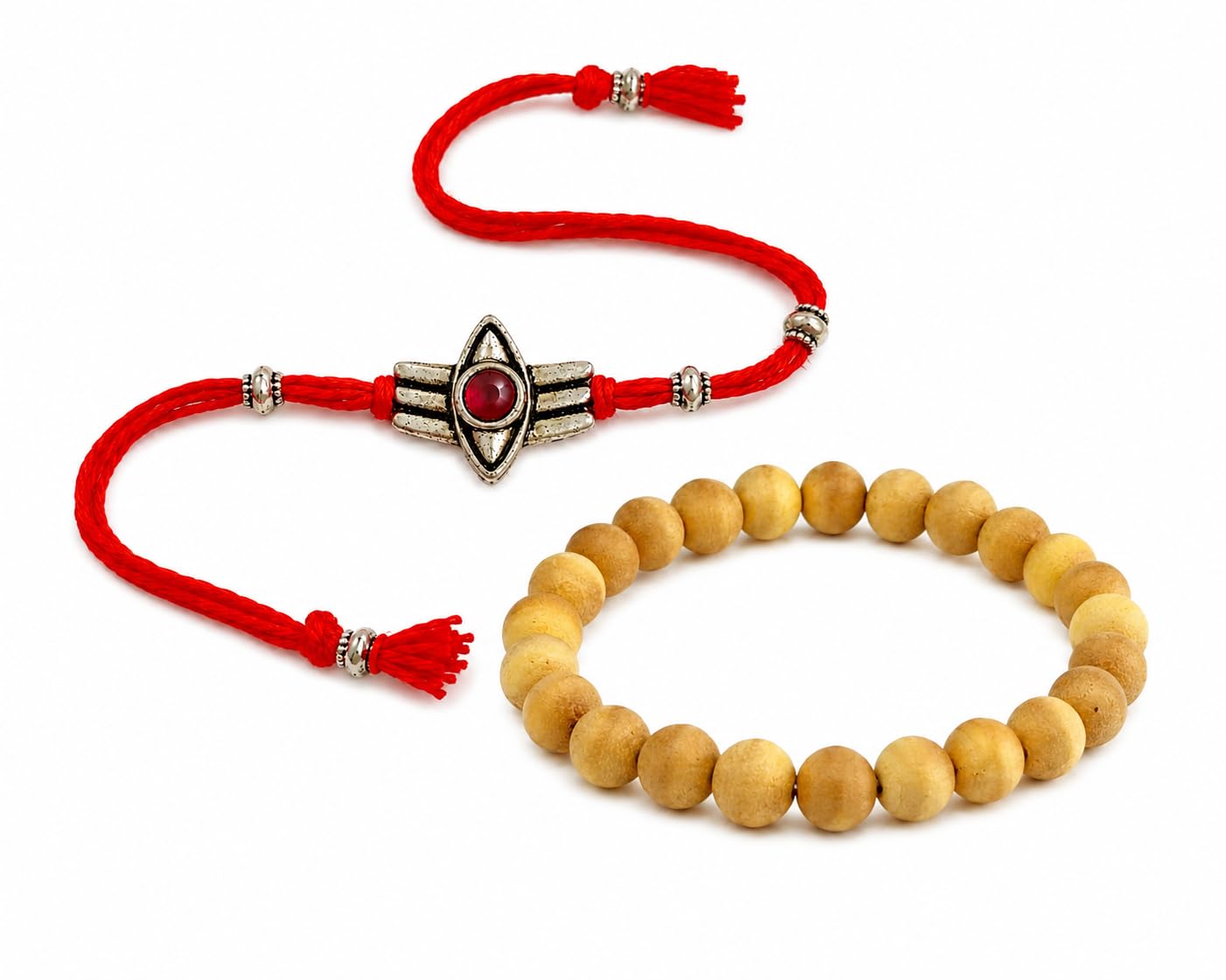 Divine Rakhi & Natural Tulsi Bracelet Premium Gift Set for Brother|Bhaiya-image-32