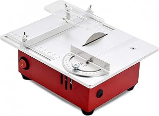 96w Mini Table Saws, with Miter Gauge, 7-Level Speed Adjustable Electric Liftable Table Saw, for DIY Handmade Wooden Model Crafts